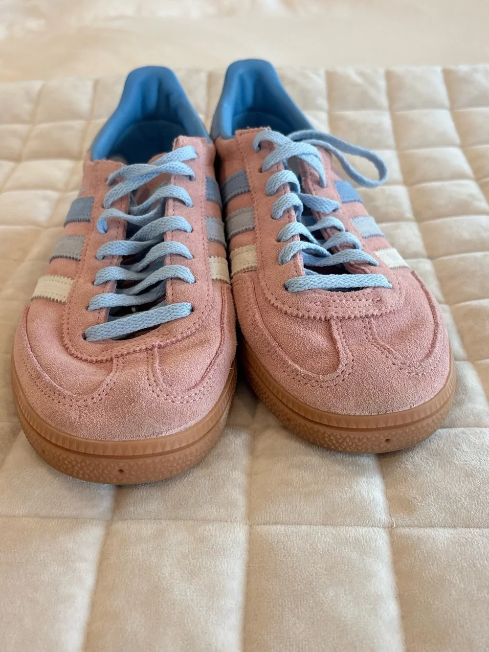 adidas Handball Spezial Semi Pink Spark Blue IG1974 Women Size 8.5 Suede Retro